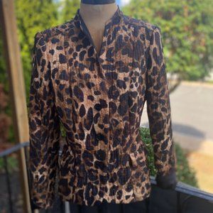 Lafayette 148 New York Leopard Print Sz 10 Blazer